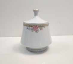 Vintage Crown Ming Fine China Christina JIAN SHIANG Sugar Bowl w Lid Pink Roses - £6.72 GBP