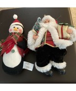 Santa and His Penguin Helper Figurines 10 in - £14.98 GBP