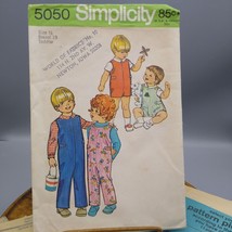 Vintage Sewing PATTERN Simplicity 5050, Childrens 1972 Toddlers Unisex Jumpsuit - $17.42