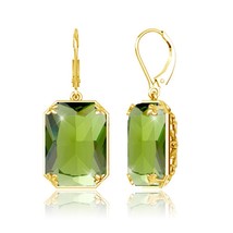 High Quality Real 925 Sterling Silver Earring Peridot Drop Earrings For Woman Go - £39.50 GBP