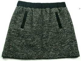 Loft Womens A Line Petite Skirt MP Wool Blend Gray Black White Striped P... - $19.80