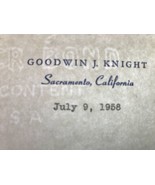 Goodwin J Knight-2 Personal Letters-1958 &amp; 1961 - $50.00