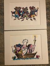 2 Vintage 2005 Nursery Rhyme 3 Men in Tub,3 Blind Mice Prints by LeBuang... - $312.65 MXN
