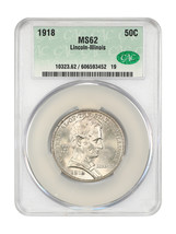 1918 50C Lincoln Cacg MS62 - £182.64 GBP