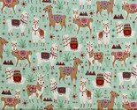 Cotton Llamas Animals Cactus Cacti Southwestern Fabric Print by the Yard... - £10.92 GBP