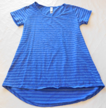 LuLaRoe Women&#39;s Ladies Short Sleeve T Shirt Size XXS 2xs Blue Striped GUC - £10.27 GBP