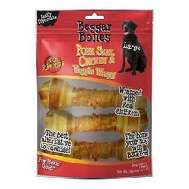 Savory Prime Beggar Bones Pork Skin, Chicken &amp; Veggie Wraps Dog Treats 1ea/LG, 3 - £18.95 GBP