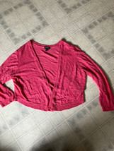 Torrid Sweater Shrug Cardigan Cropped Short Sleeve Open Front pink Size 2 - £19.73 GBP