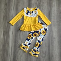 NEW Boutique Sunflower Girls Ruffle Tunic Outfit Set - £3.78 GBP+