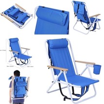 Backpack Beach Chair Folding Portable Chair Solid Construction Camping Hiking - £59.13 GBP