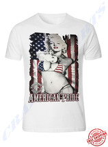 Marilyn Monroe bikini vintage American Flag T-SHIRT freedom sexy tattoo tee - £9.48 GBP