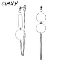 CIAXY Silver Color Asymmetrical  Earrings for Women Geometric Round Pendant Ear  - £10.50 GBP