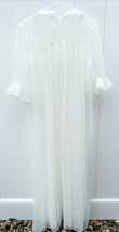 Vtg 50s Peignoir White Sheer Nylon Tricot Chiffon Bridal SZ 34 M/L Honey... - $2,492.42 MXN
