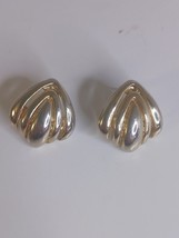 Vintage Art Deco gold tone triangle post earrings - $116.67 MXN
