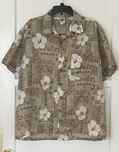 Hawaiian Style Shirt -Hibiscus Floral and Tribal Print - Sz XL by Kennington LTD - £19.48 GBP