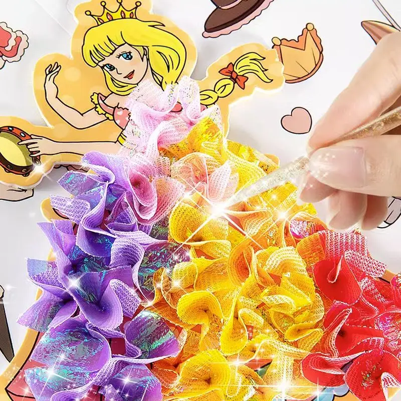 Drawing Dress-up Stickers Book DIY Paint Girls Toys Kid Art Poking Princess - £9.30 GBP+