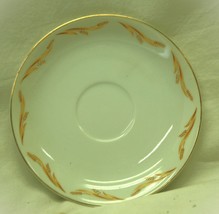 Golden Grain Abalone Saucer Japan Tan Wheat on Rim &amp; Center - $9.89
