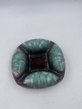 Vintage Evangeline Brown And Green Puffy Ashtray  Ceramic - £13.14 GBP