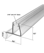 Universal Clear Shower Door Bottom Sweep with Drip Rail for 3/16&quot; and 1/... - $261.79 MXN