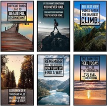 Inspirational Motivational Multicolour Wall Art for Wall Decor 12x18 in Set of 4 - £19.77 GBP