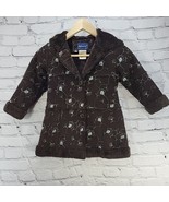 Rothschild Coat Girls Sz 4 Brown Faux Suede Embroidered Sherpa Lined  - £23.34 GBP