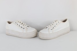 Vintage Y2K Steve Madden Womens Size 8 Leather Platform Shoes Sneakers W... - $89.05