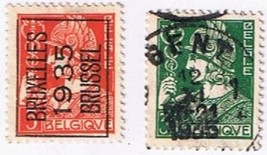 Stamps Belgium 1932 5c Precancel Brussels 1935 Mercurius &amp; 35c Used - £1.17 GBP