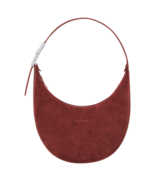 Longchamp Roseau Medium Half Moon Leather Shoulder Bag Hobo ~NWT~ Mahogany - £252.48 GBP