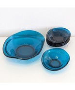 Nazeing Turquoise Glass Bowl Set, Vintage 1970s, British - £28.30 GBP