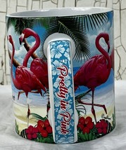 Vintage Rockport Texas Flamingo Coffee Mug 80s 90s Pretty in Pink Beach Souvenir - £10.94 GBP