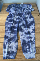 livi NWT $89.95 women’s tie dye cinch waist jumpsuit size 22/24 blue r2 - £47.08 GBP