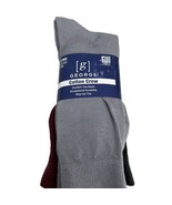 6 Pairs Mens Soft Classic Cotton Crew Socks 6-12 Dk Gray Lt Gray Burgand... - $8.95