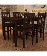 vidaXL Dining Table and Chair Brown Pine wood Standard Durable - $677.19