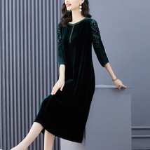 Vintage Korean  Velvet Dress Spring and Autumn 2022 Women&#39;s Temperament Fashion  - £144.81 GBP
