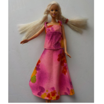 1999 Y2K Vintage Barbie Doll Blond Hair Blue Eyes Boho Handmade Maxi Skirt &amp; Top - £12.42 GBP