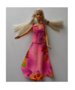 1999 Y2K Vintage Barbie Doll Blond Hair Blue Eyes Boho Handmade Maxi Ski... - £12.45 GBP