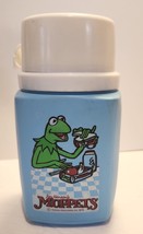 Kermit The Frog Plastic Thermos Jim Henson Muppets 1979 Thermos Light Bl... - $14.99