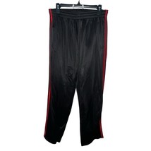 Galaxy By Harvic Mens Track Pants Size XL Black Red Side Stripe Ankle Zi... - $153.22 MXN
