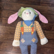 Rag Doll Rabbit Jumbo Farmer Carrot Overalls 50” Tall - £38.91 GBP