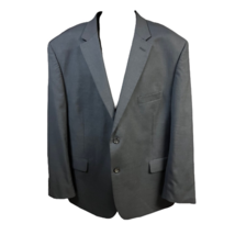 Pronto Uomo Two Button Suit Jacket Mens 50R Blue 100% Wool Solid Notch Pockets - £36.38 GBP