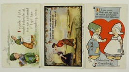 Early 1900 Vintage Paper Valentine Day Holiday Postcards Holland Dutch Benjen - £11.00 GBP