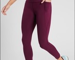 Athleta Velocity Stash Pocket 7/8 Tight Burgundy Pockets 405454 Womens S... - £22.93 GBP