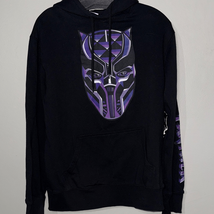 Men&#39;s Black Panther Black and Purple Graphic Hoodie - $15.68