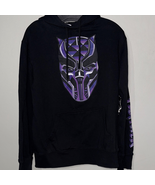 Men&#39;s Black Panther Black and Purple Graphic Hoodie - $288.77 MXN