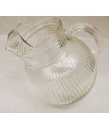 Small Tilt Juice Pitcher - Ribbed Pattern Clear Glass Nice Small Pitcher - £19.39 GBP
