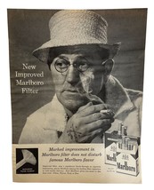 Marlboro Cigarettes Vintage Print Ad 50s Filter Flower Smoking Tobacco - £14.27 GBP