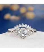 2.45Ct Round Diamond Engagement Wedding Bridal Ring Set In 925 Sterling ... - £99.55 GBP