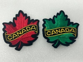 Vintage 80s CANADA Maple Leaf Patch Lot Sew On Travel Souvenir 3&quot; - $12.69