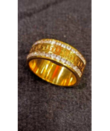 1 CT Simulated Diamond Men&#39;s Eternity Wedding Band Ring 14K Yellow Gold ... - $89.98
