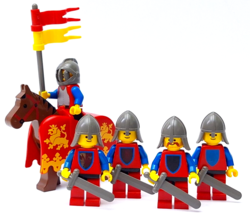 Lego Castle Lion Knight Minifigure Horse Barding Lot 5 set 1584 6060 - £30.56 GBP